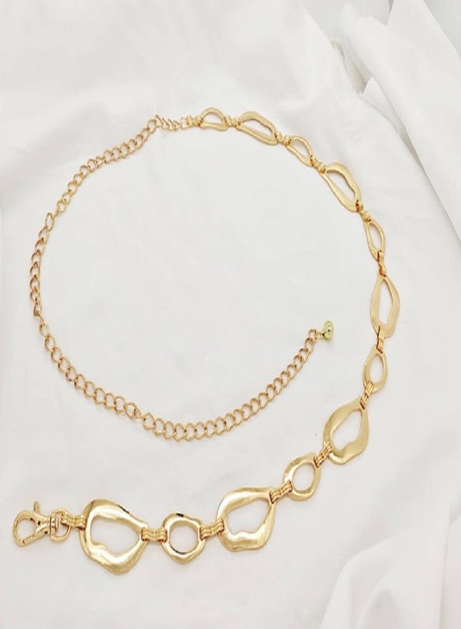 QFSH Women Waist Chain Belt Gold Silver Boho Body Chain for Dresses Jeans Outfits Layered Belly Chain Jewelry Accessory for Party (Gold) - Image 5